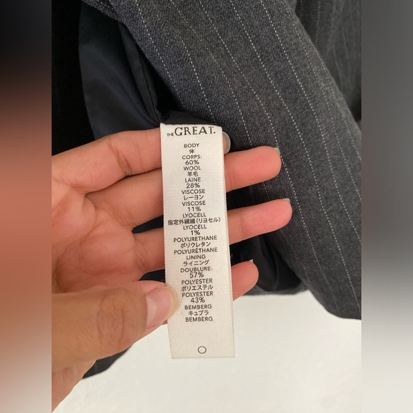 NWT The Great SHLUMPY BLAZER GRAY PIN STRIPED size 1 (4/6) - Picture 8 of 9